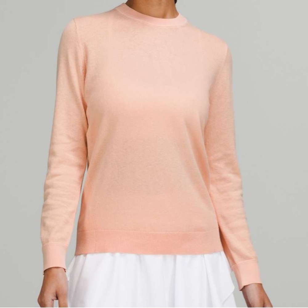 Lululemon silk blend sweater in peach satin